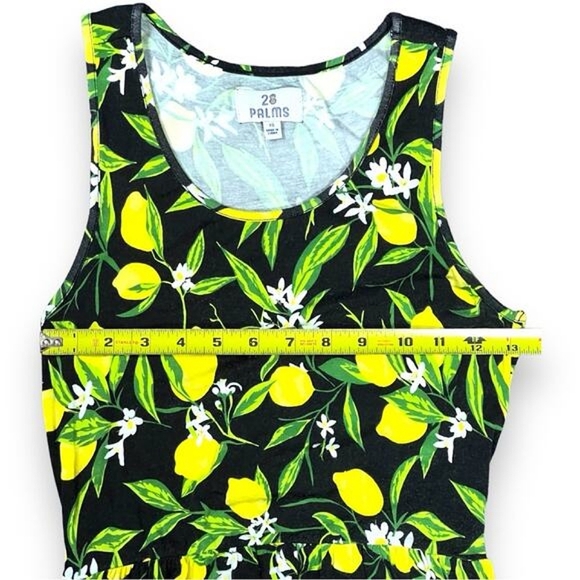 28 Palms Soft Stretchy Lemon Print Sleeveless Maxi Dress, Black/Yellow, Size XS - Picture 6 of 8